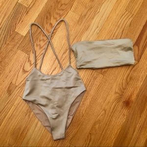 Champagne Pink Overall Bikini Set